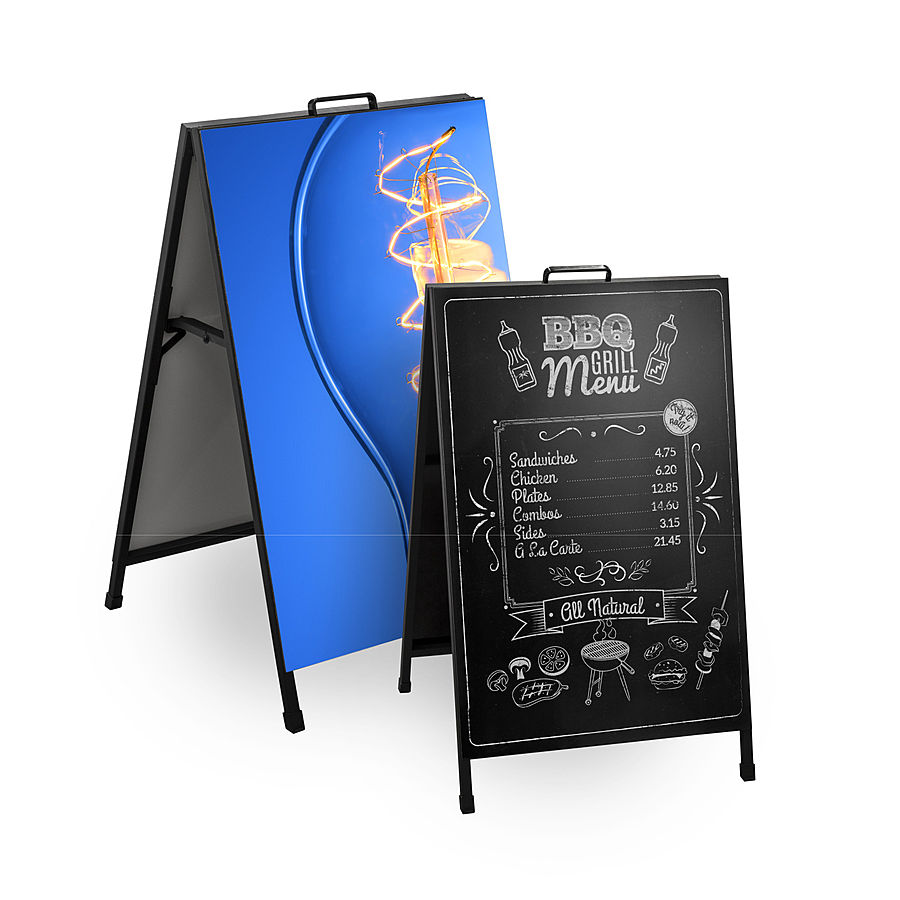Small Chalkboard and Large Printed Metro A-Frame Sandwich boards